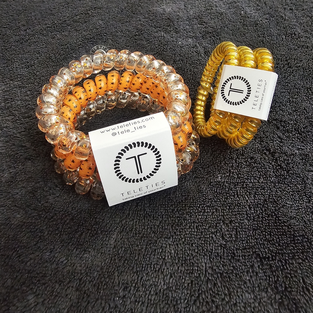 Teleties Women Hair Coil Set - Orange and Gold